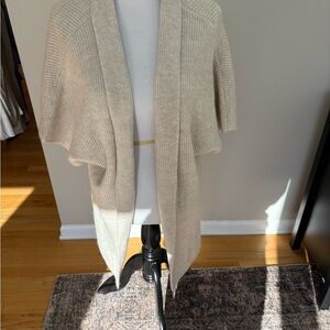 Leith Beige Ribbed Cardigan